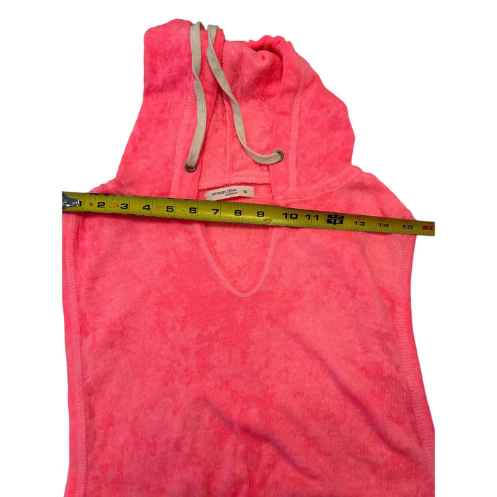 Ocean Drive Women’s Pink Beachy Sleeveless Hoodie * Size Medium Shirt w3008