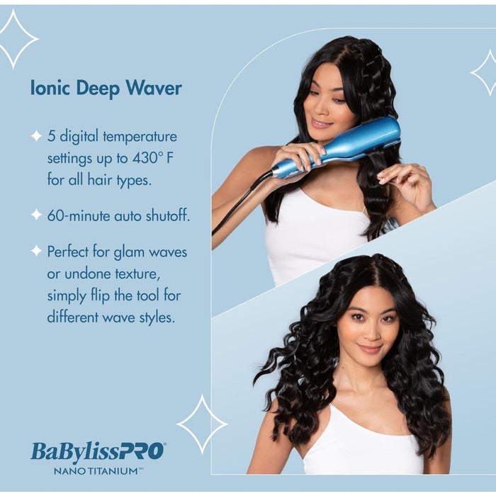 BaBylissPRO Nano Titanium Ionic Deep Waver - Frizz-Free Glam Waves