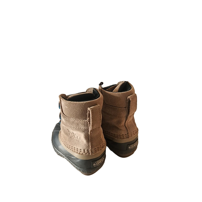 Sorel Children's Cheyanne II Strap Khaki Waterproof Boots SZ 8 Weather-Resistant