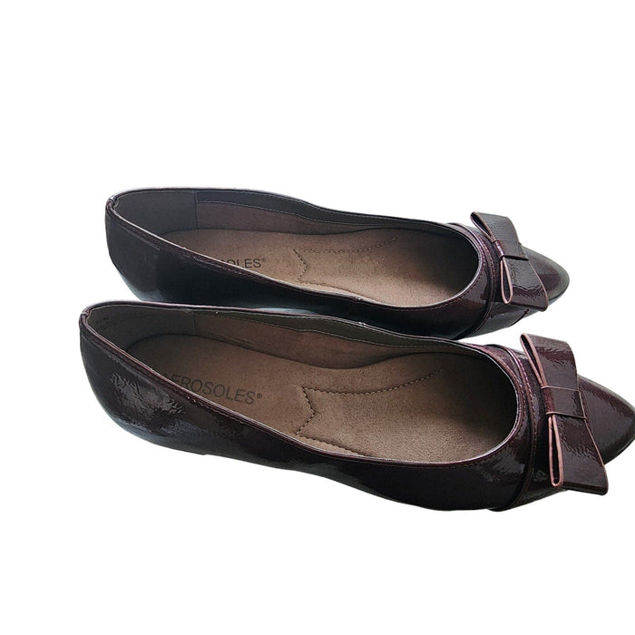 Aerosoles Women's Dress Flats - Maroon, US Size 9.5, Comfortable & Stylish