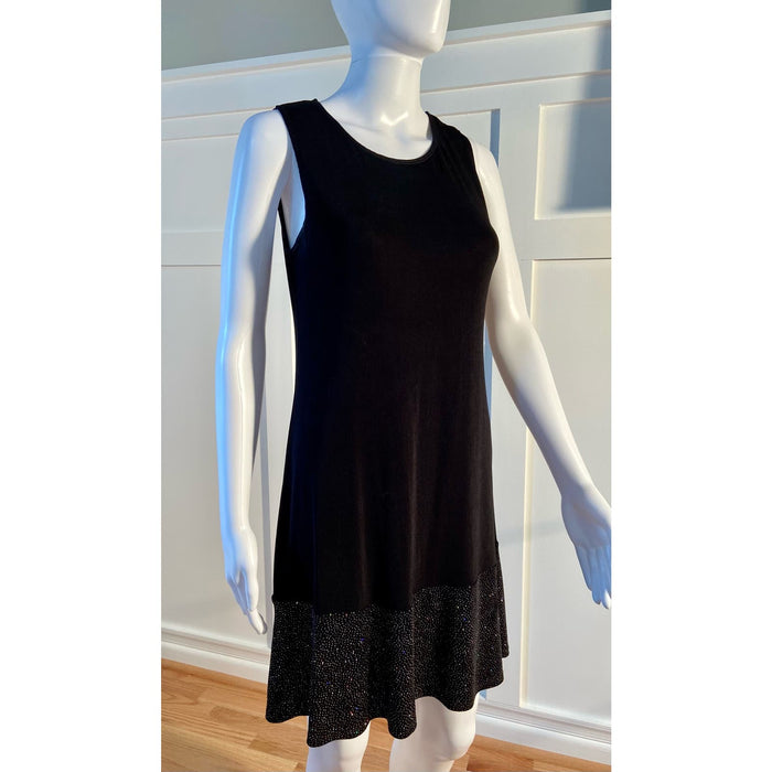 Tiana B Sleeveless Black Embellished Dress Size 8 *Chic Knee Length EleganceWD06