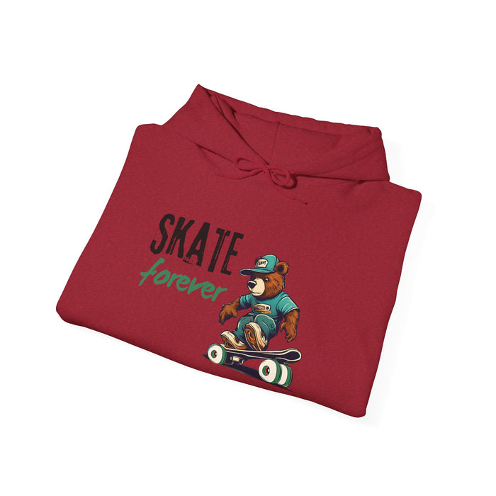 Skate Forever  Bear Skateboarder Soft Cozy Unisex Fit Unisex Heavy Blend™ Hoodie