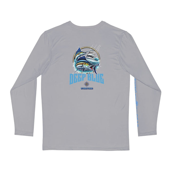 Deep Blue Offshore Fishing Unisex Performance Long Sleeve Shirt, 100% Polyester, Quick-Dry Activewear