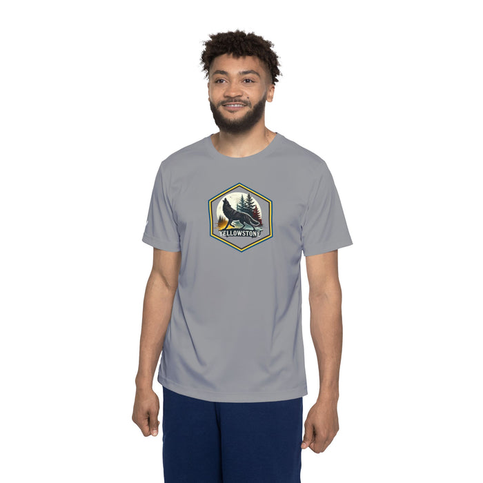 Yellowstone National Park Predator Eyes Unisex T - Shirt  Moisture Wicking GREY