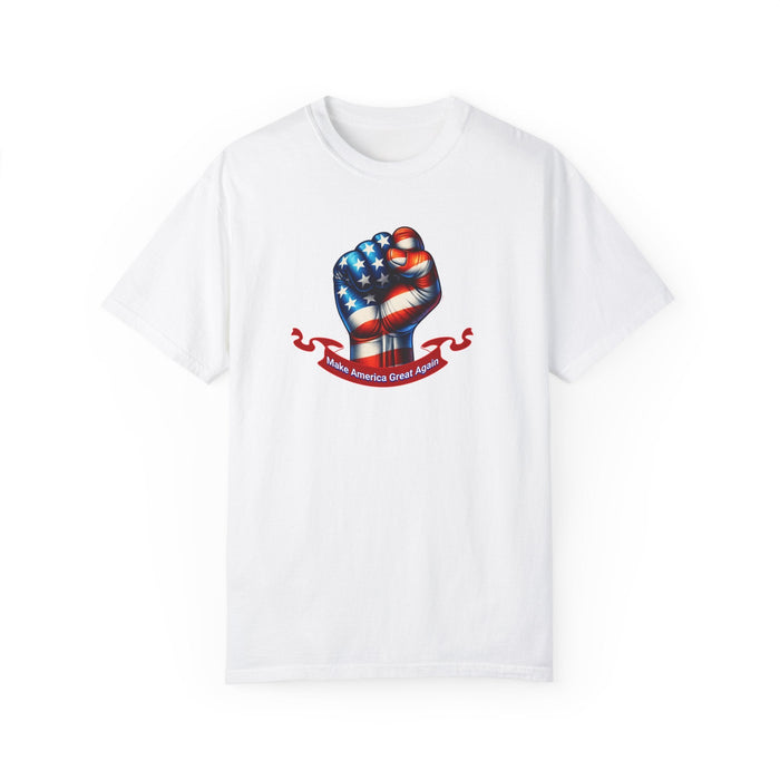 Make America Great Again Trump Fist T-Shirt  Bold Patriotic Statement Tee