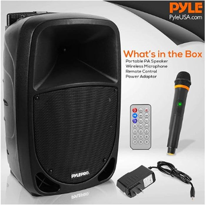 Pyle Karaoke Machine 1000W Portable Bluetooth Speaker UHF Wireless Microphone,