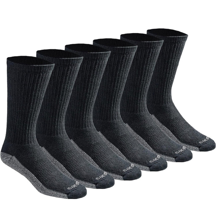 Dickies Men's Dri-tech Moisture Ctrl Boot Length Socks Multipack Black (6 Pairs)