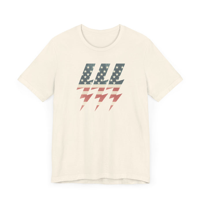 Power of Freedom Patriotic Lightning Bolt T-Shirt | Classic Unisex Fit 4th of July, Memorial Day, Labor Day, Great Gift