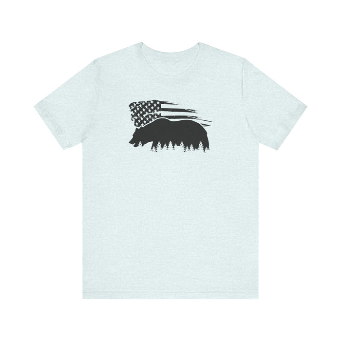 Bear Graphic Forest Tee: Patriotic Vibes for Every Occasion Great Gift Idea for a Camper or HIker