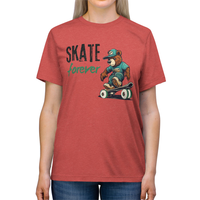 Skate Forever Bear Skateboarder  Unisex Casual & Fun Premium T-Shirt