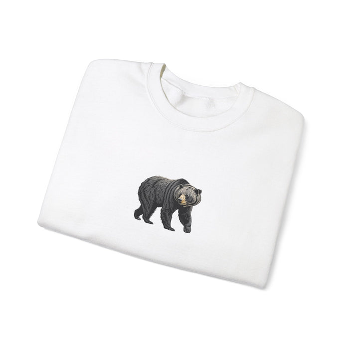 Black Bear Crew Neck Sweatshirt  Cozy Wildlife-Inspired Casual Adventure Pullover