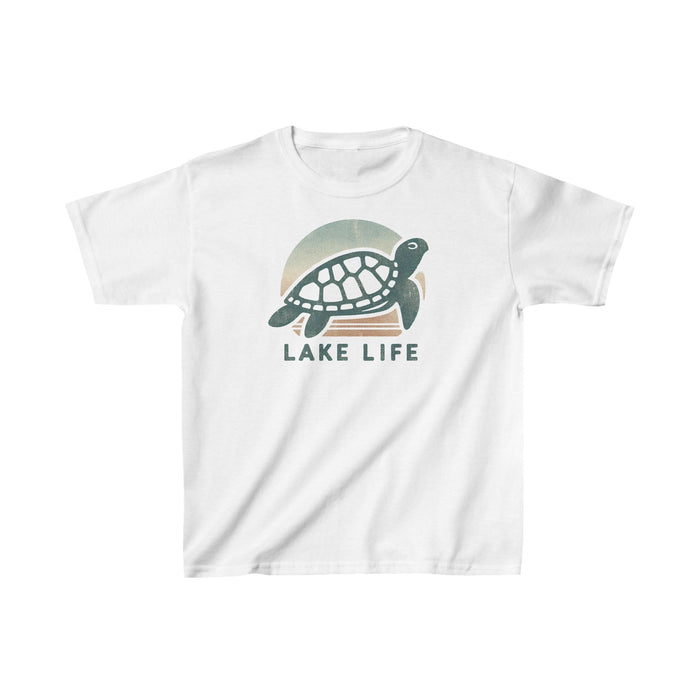 Lake Life Turtle Kids Heavy Cotton Tee - Durable & Comfy Shirt Camping, Hiking, Outdoor Adventures, Toddler, Boy Gift, Girl Gift