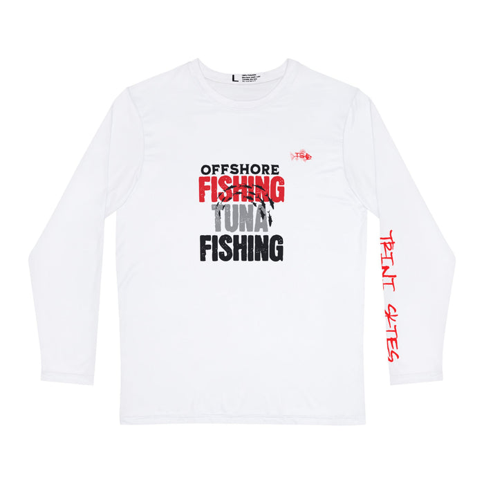 Offshore Tuna Fishing Long Sleeve Shirt, Unisex 100% Polyester Performance Gear