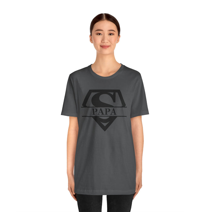 Super Hero Papa - Unleash Your Super Dad Powers with Style! Great Comfortable Short Sleeve Crewneck Tshirt Great Dad Gift