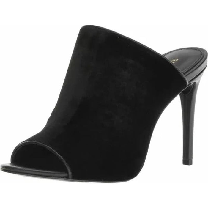 "RACHEL ZOE Women's Marlene Velvet Peep-Toe Mule Heels - Black, Size 7.5"