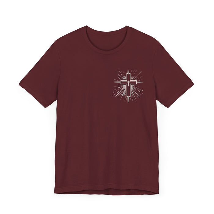 Classic Unisex Jersey Tee with Cross on the Chest: Comfortable & Stylish Tshirt