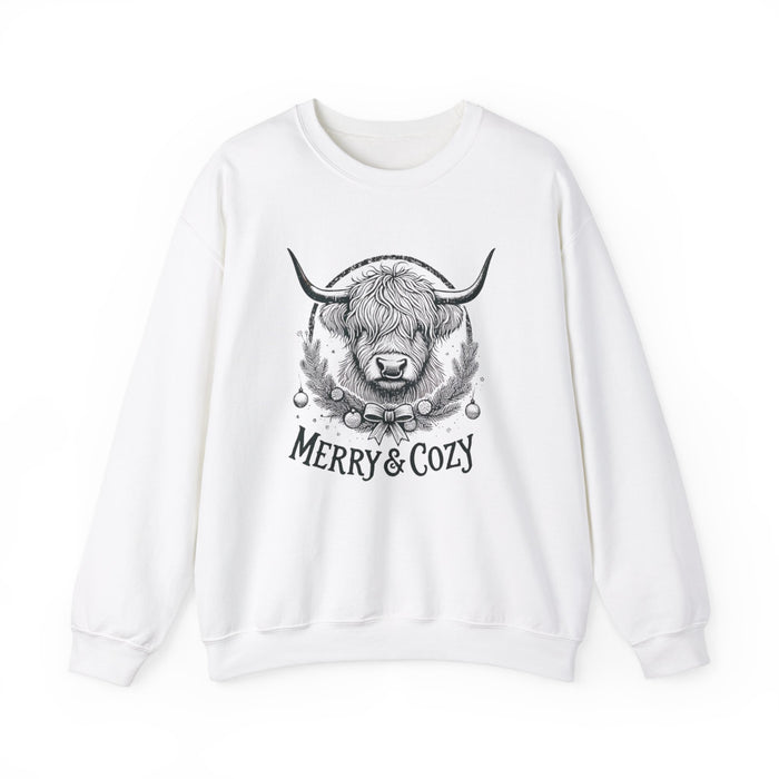 Merry and Cozy Christmas Graphic Unisex Heavy Blend Crewneck Sweatshirt