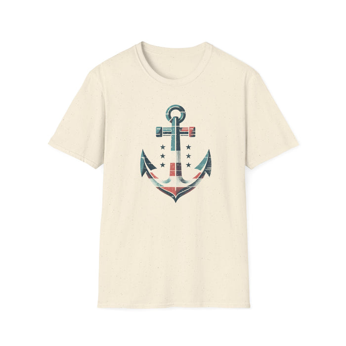 Patriotic Tee Stylish Nautical Seaside Anchor Tee | Unisex Soft-Style Comfort Shirt Great Gift, Husband Gift, Boyfriend Gift, Boat shirt