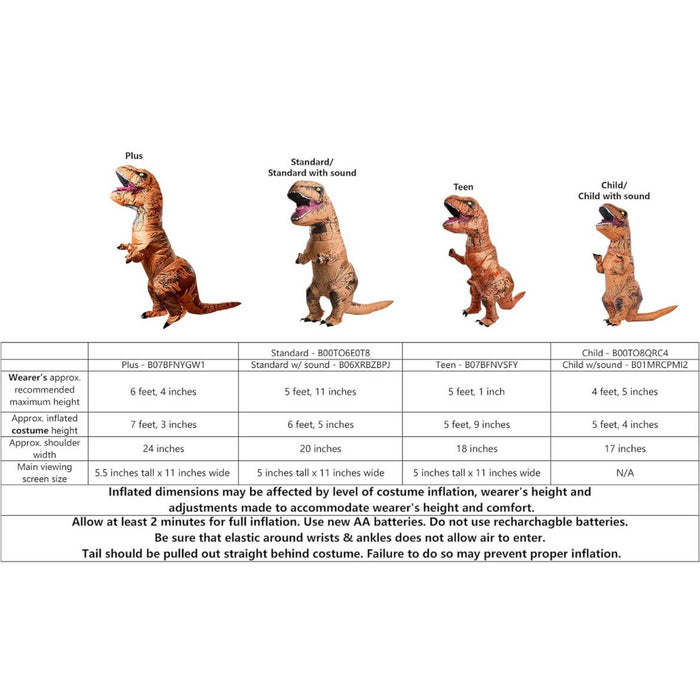 Rubie's Adult The Original Inflatable T-rex Dinosaur Costume one size