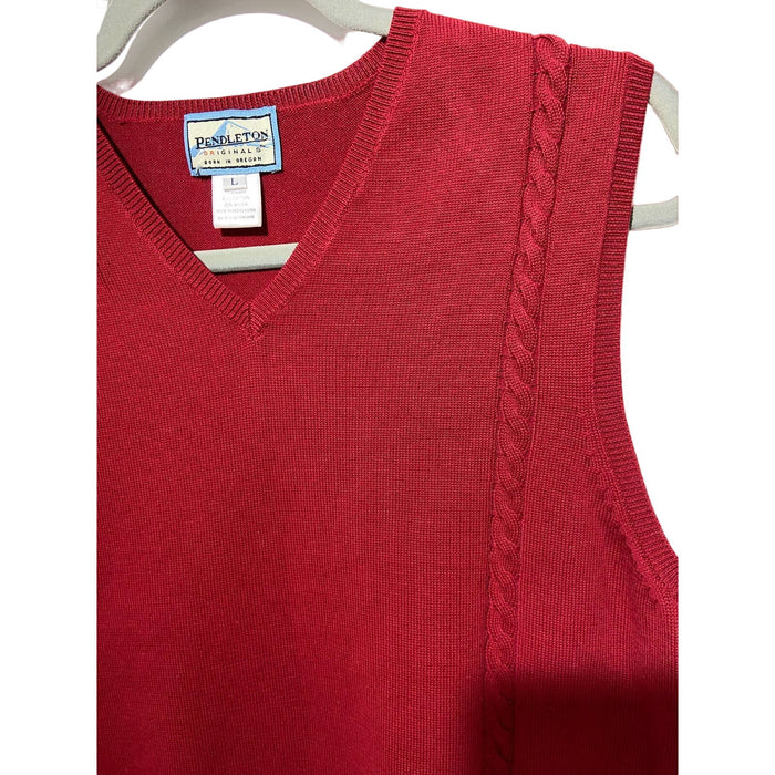PENDLETON Men's Red Sweater Vest SZ L Mens125 *