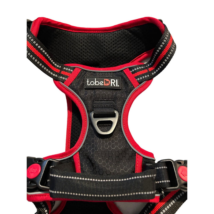 TobeDri Adjustable Red and Black No-Pull Harness Dogs, Safety and Control SZ M