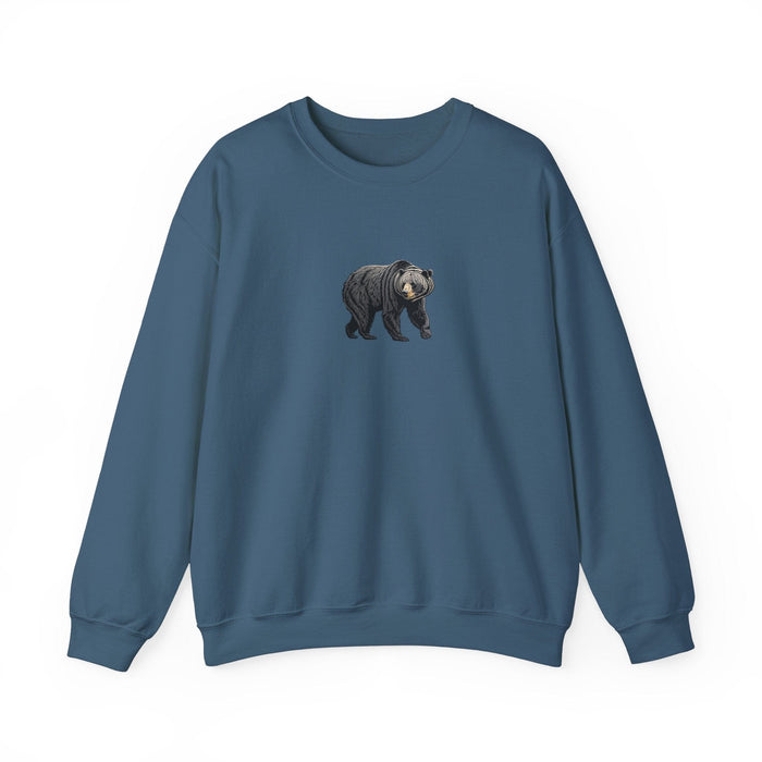 Black Bear Crew Neck Sweatshirt  Cozy Wildlife-Inspired Casual Adventure Pullover