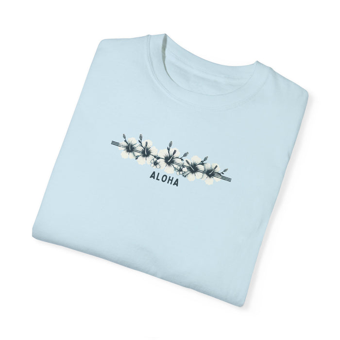 Beautiful Hibiscus Aloha Garment-Dyed Unisex T-shirt: Cozy, Durable, Customizable Great Gift
