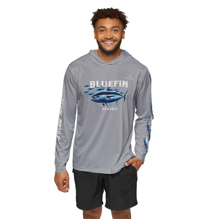 Bluefin Classic Performance Fishing Hoodie, 100% Polyester, Climate Control with UV Protection (GREY)