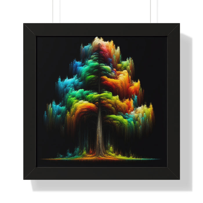 Colorful Tree Framed Vertical Poster | Premium Quality | Black Frame Great Gift, Outdoor Enthusiast, Husband Gift, Teacher Gift, Wife Gift