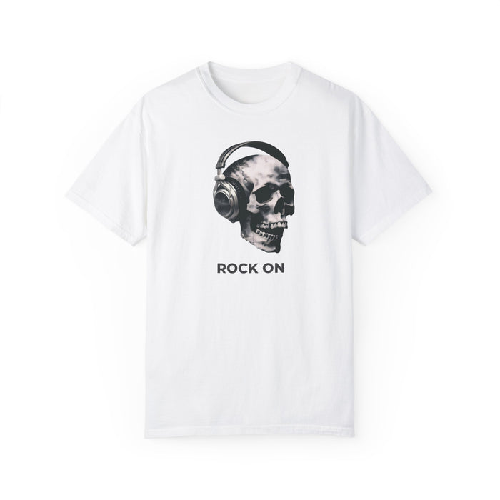 Rock ON Skull Unisex Garment-Dyed T-shirt by Comfort Colors Great Relaxed Comfy Tee Great Gift Idea