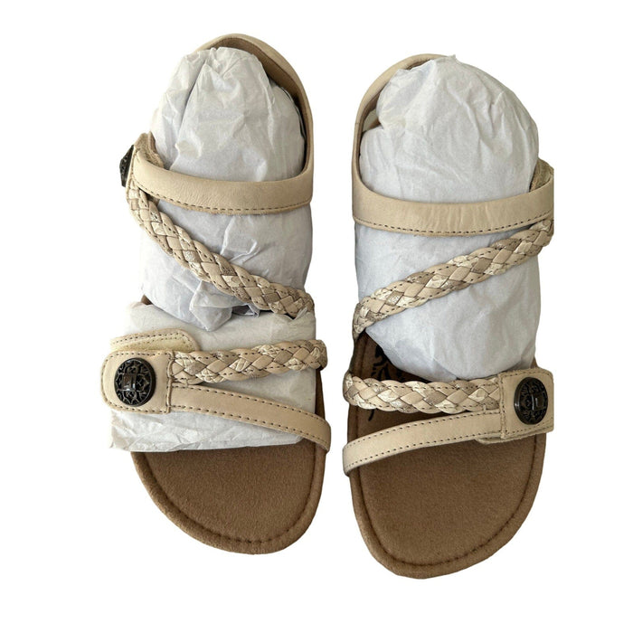 Aetrex Jillian Braided Leather Strap Sandal Supportive & Stylish SZ 6-6.5 / 36.5