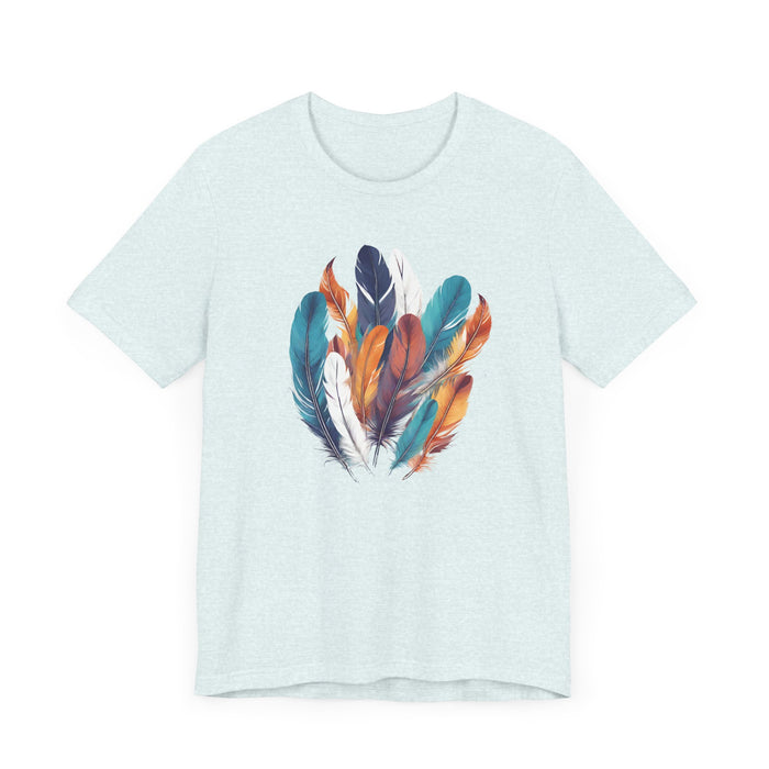 Feathers Shirt, Boho Bird Feather T-Shirt, Bird Lovers Tshirt, Water Color Bird Feather Tee, Feather Bouquet Tee, Women Feather Shirt
