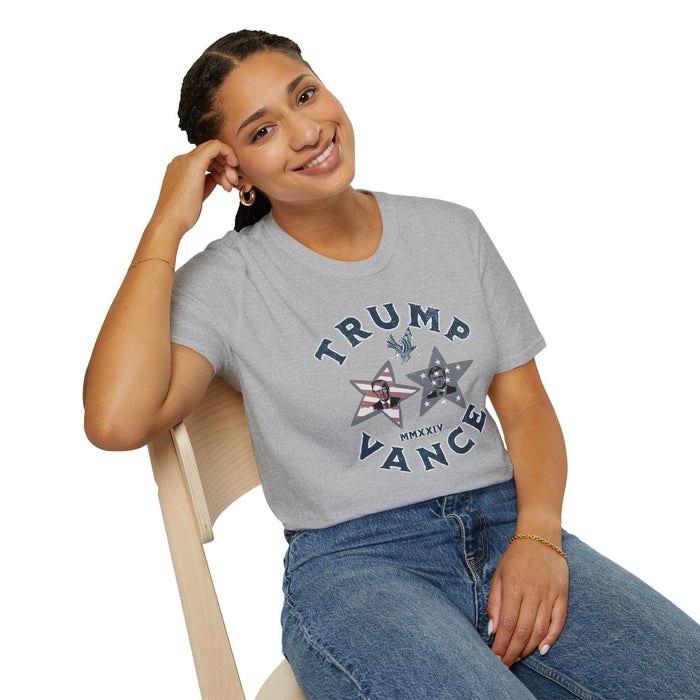 Trump Vance Patriotic T-Shirt Bold USA Flag Design for Supporters