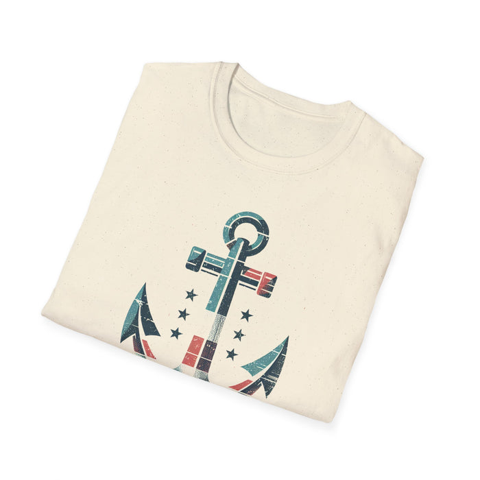 Patriotic Tee Stylish Nautical Seaside Anchor Tee | Unisex Soft-Style Comfort Shirt Great Gift, Husband Gift, Boyfriend Gift, Boat shirt