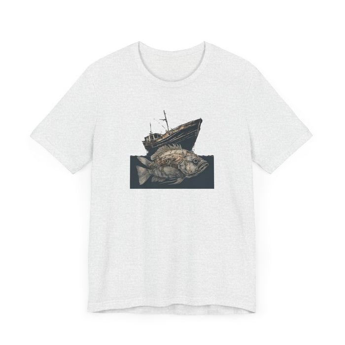 Skeletons of the Deep Bass and Shipwreck Chronicles Unisex Jersey Short Sleeve Tee Mens Tshirt Fishing Tshirt Wildlife Adventure Gift Idea