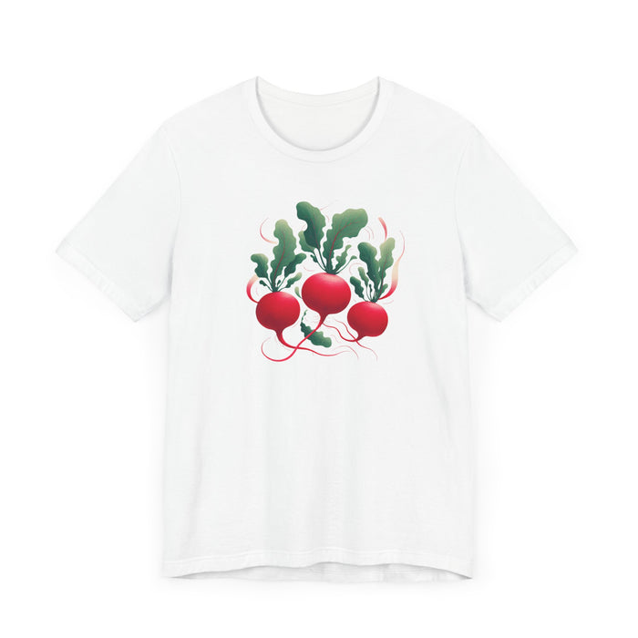 Radish Graphic Tee, Vegetable Screen Print Shirt, Clothing Foodie Gift Graphic Tshirt