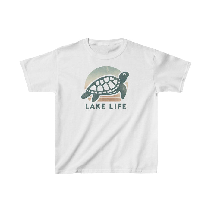 Lake Life Turtle Kids Heavy Cotton Tee - Durable & Comfy Shirt Camping, Hiking, Outdoor Adventures, Toddler, Boy Gift, Girl Gift