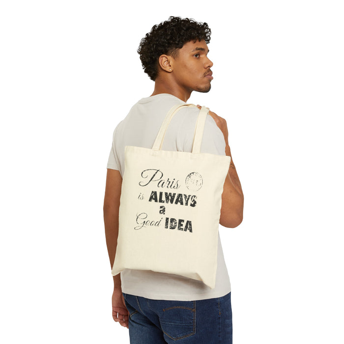 Parisian Dreams Cotton Canvas Tote Bag Great Gift, Beach Bag, Shopping Bag, Reusable Bag, Mom Gift, Sister Gift, Daughter Gift