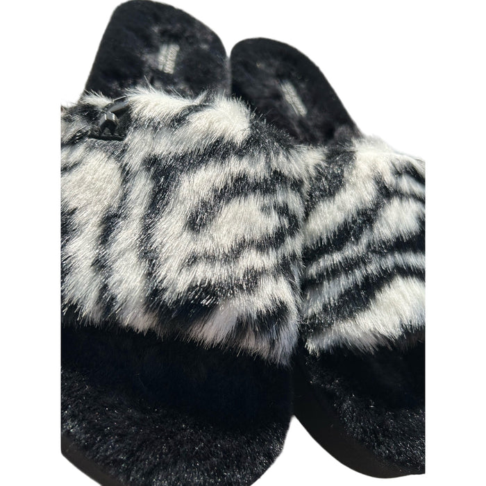 Koolaburra by UGG Women's Fuzz-Ah Zebra Slide Slippers Size 11Faux-Fur Comfort