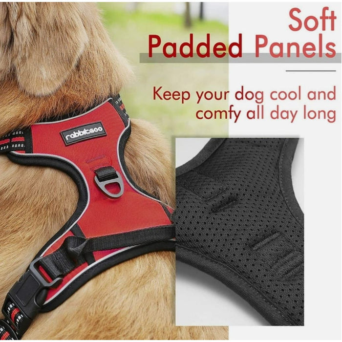 Rabbitgoo No-Pull Dog* Harness for Large Dogs - Reflective Red Vest Pet Safety