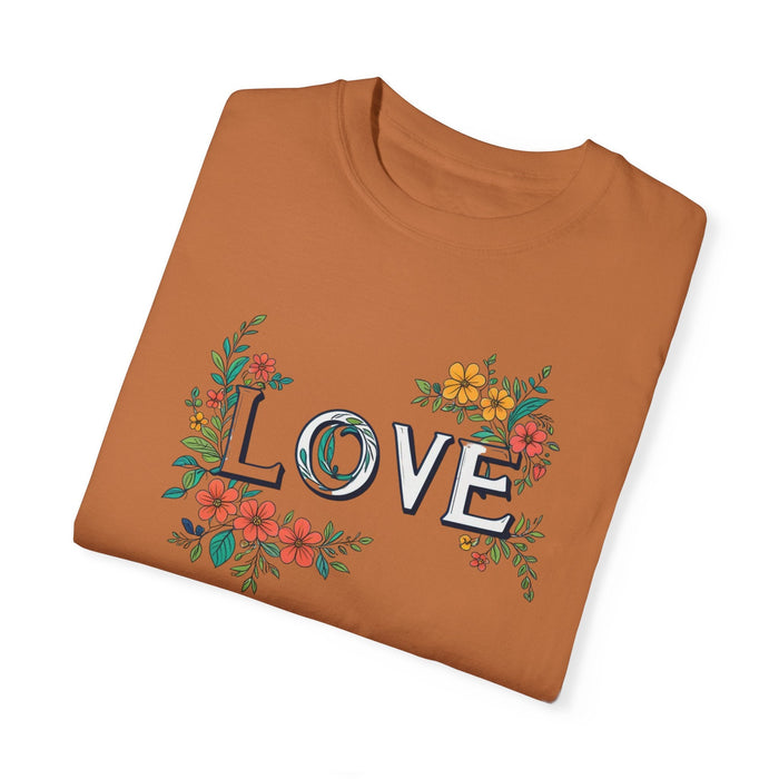 Floral Love in Vibrant Blooms Unisex Garment-Dyed T-shirt