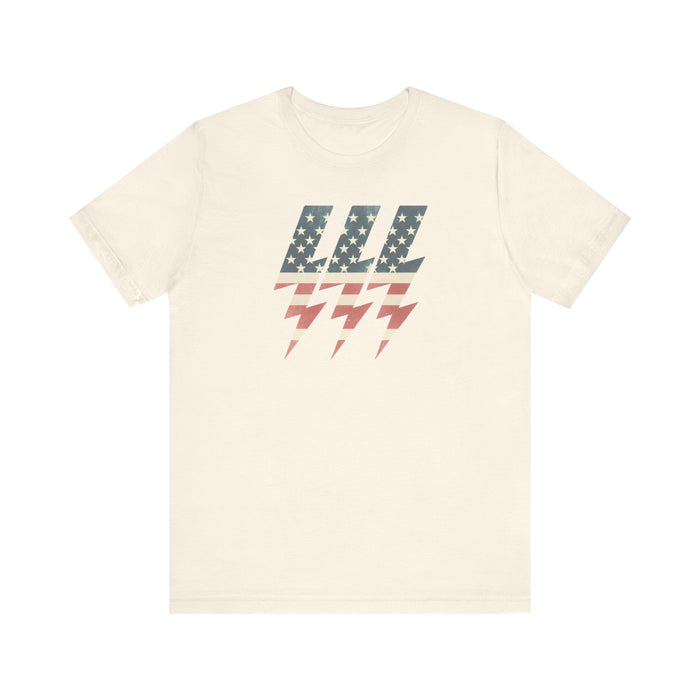 Power of Freedom Patriotic Lightning Bolt T-Shirt | Classic Unisex Fit 4th of July, Memorial Day, Labor Day, Great Gift