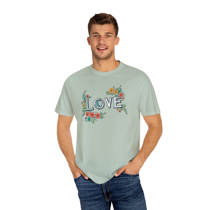 Floral Love in Vibrant Blooms Unisex Garment-Dyed T-shirt