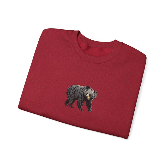 Black Bear Crew Neck Sweatshirt  Cozy Wildlife-Inspired Casual Adventure Pullover