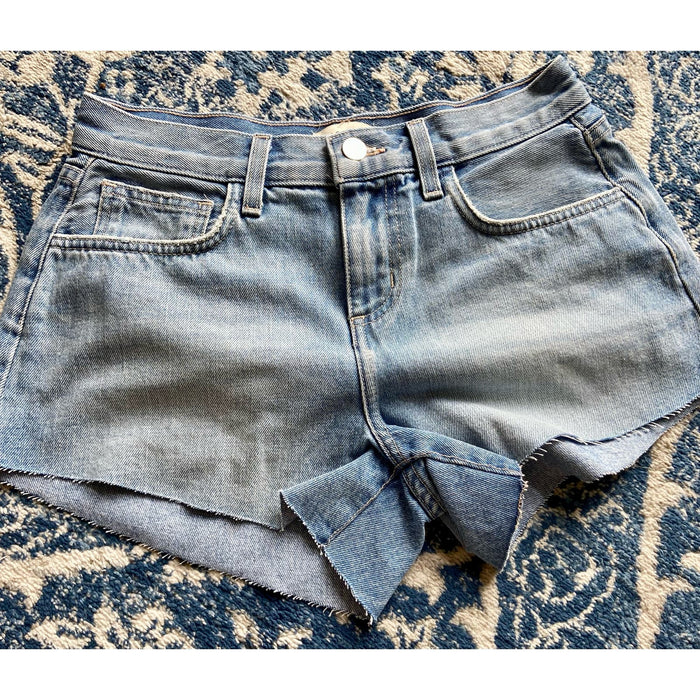 L'AGENCE Women's High Rise Audrey Shorts * Belmont Blue Size 25 Frayed WS15