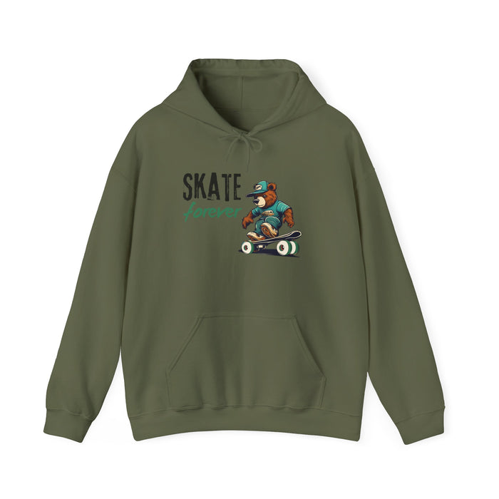 Skate Forever  Bear Skateboarder Soft Cozy Unisex Fit Unisex Heavy Blend™ Hoodie