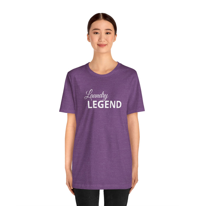 Laundry Legend Unisex Tee – Conquer the Fold in Style! Short Sleeve Cotton Crewneck Great Gift Idea a Little Humor Added to The Day