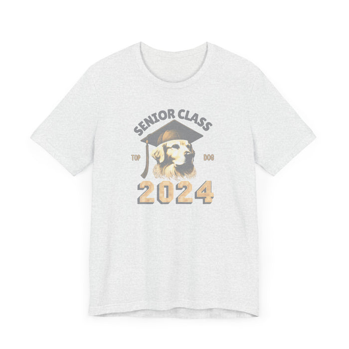 Senior Class of 2024 Golden Retriever Tee - Soft Cotton, Quality Print Son Gift, Gift, Daughter Gift Graduate