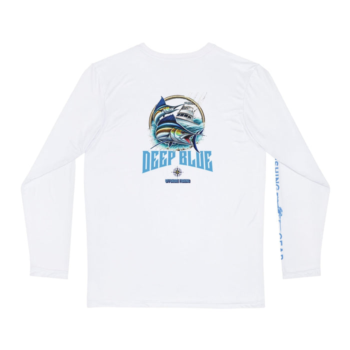 Deep Blue Offshore Fishing Unisex Performance Long Sleeve Shirt, 100% Polyester, Quick-Dry Activewear