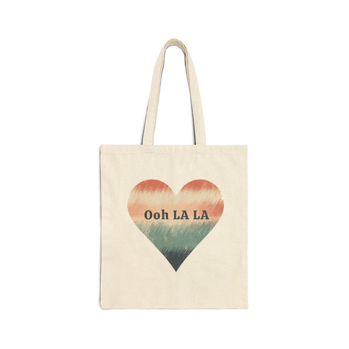 Heartfelt Ooh La La Cotton Canvas Tote Bag Great Gift, Beach Bag, Shopping Bag, Reusable Bag, Mom Gift, Sister Gift, Daughter Gift